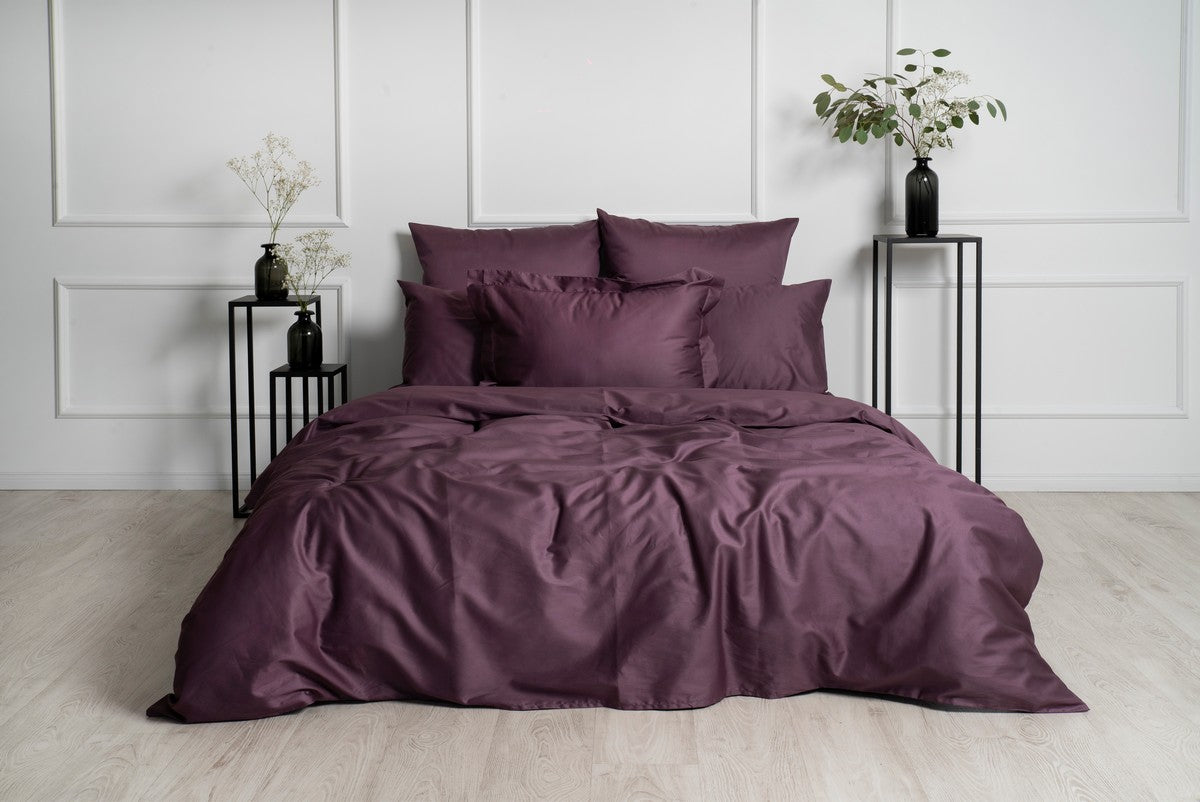 Sateen Duvet Cover Set "Plum" (3pcs.)