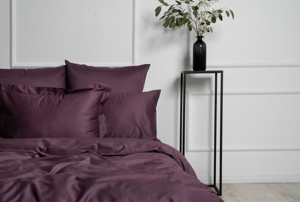 Sateen Duvet Cover Set "Plum" (3pcs.)