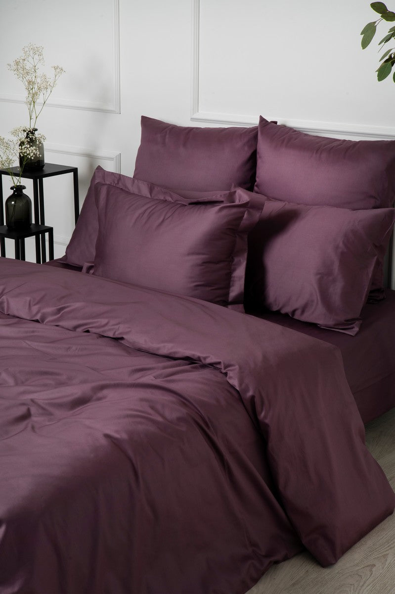 Sateen Duvet Cover Set "Plum" (3pcs.)