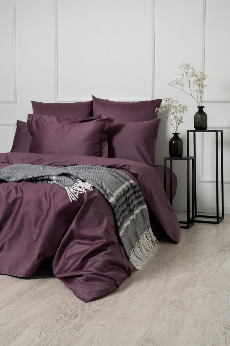 Sateen Duvet Cover Set "Plum" (3pcs.)